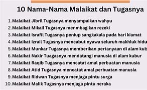 3 Nama Malaikat Dan Tugasnya